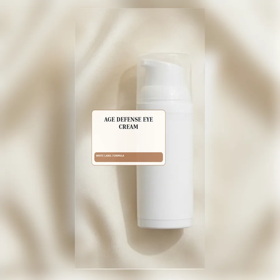 Age Defense Eye Cream White Label Formula — Airless pump private label packaging