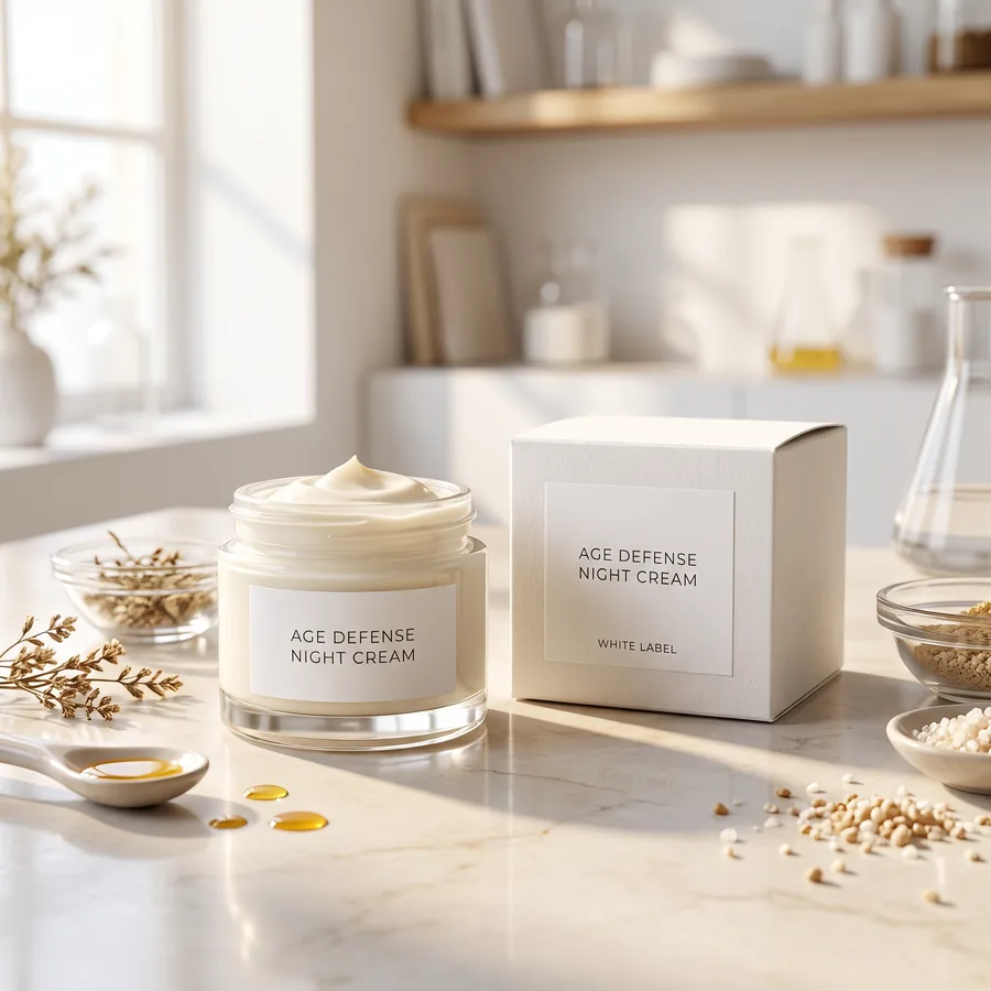 Age Defense Night Cream White Label Formula — Skincare