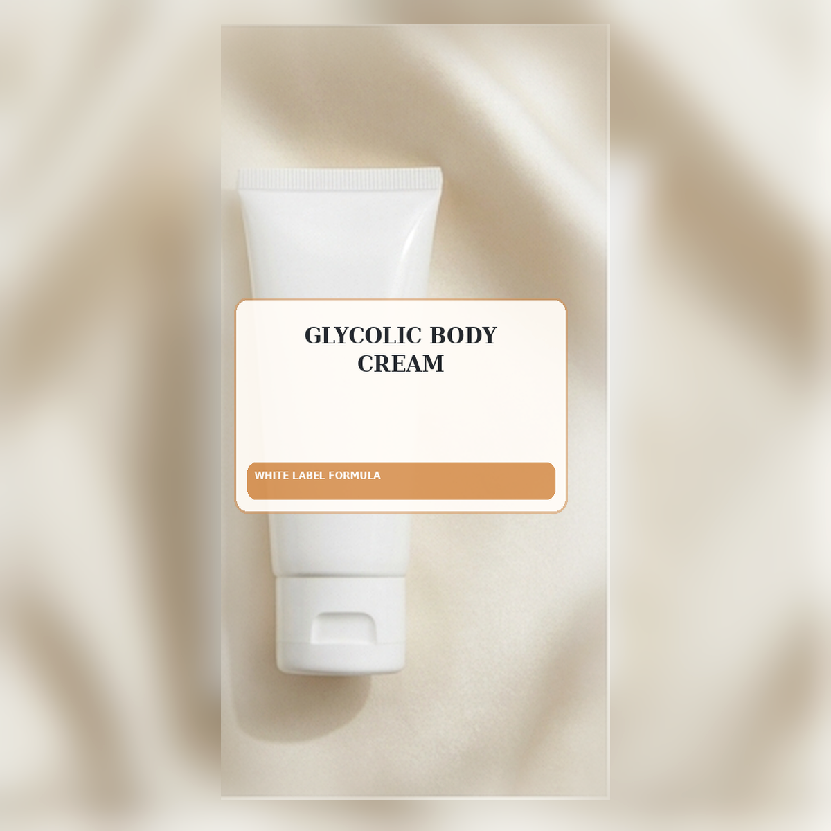 Glycolic Body Cream White Label Formula — Squeeze tube private label packaging