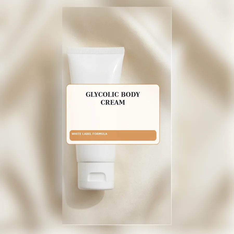 Glycolic Body Cream White Label Formula — Squeeze tube private label packaging