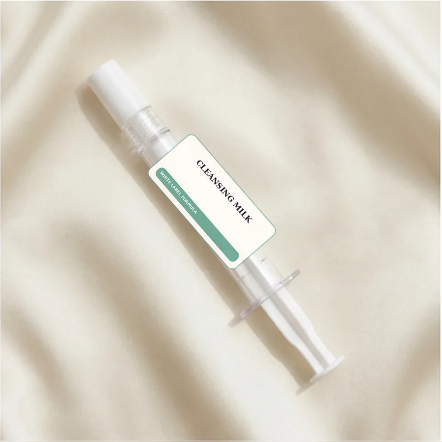 Cleansing Milk White Label Formula — Syringe private label packaging