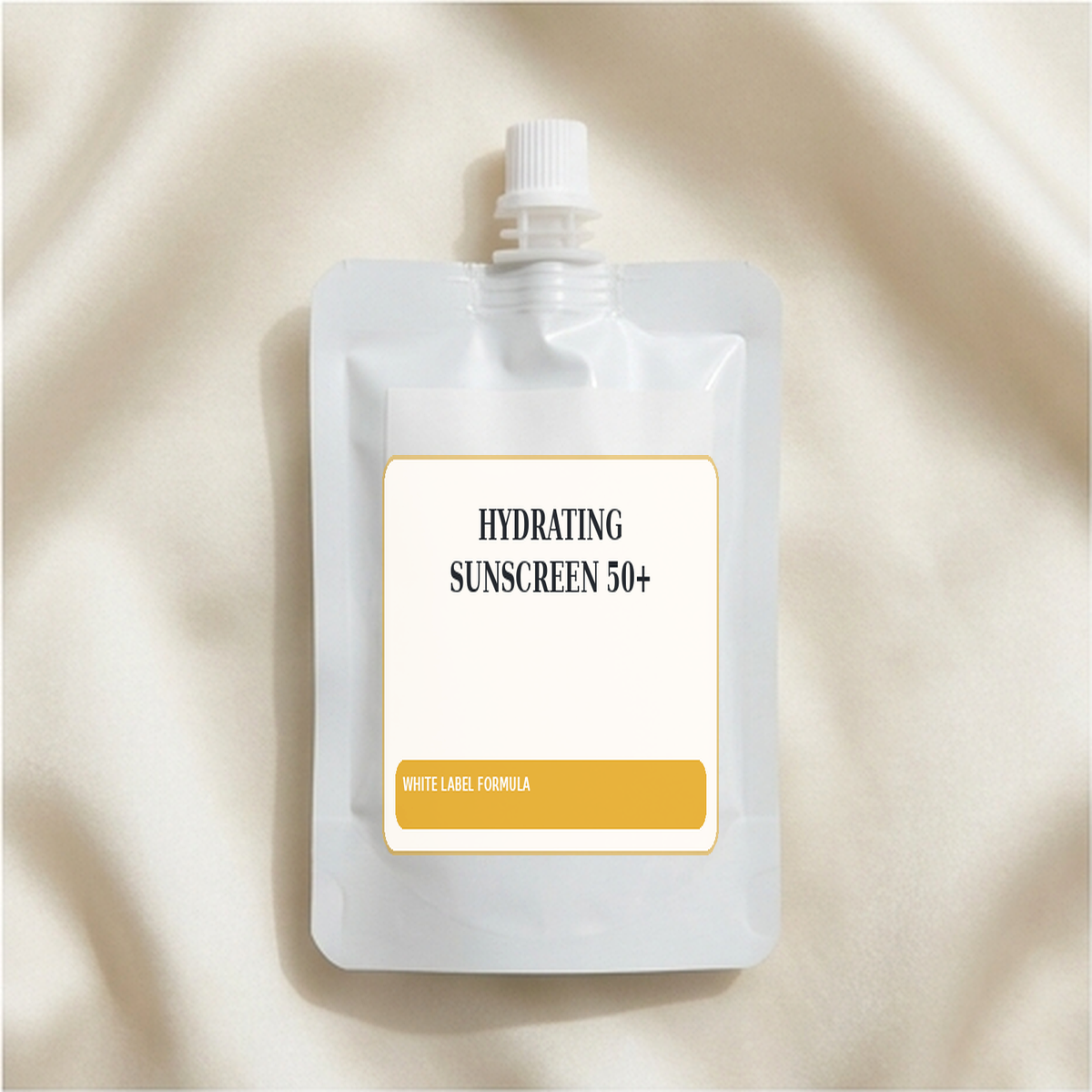 Hydrating Sunscreen 50+ White Label Formula — Spout sachet private label packaging