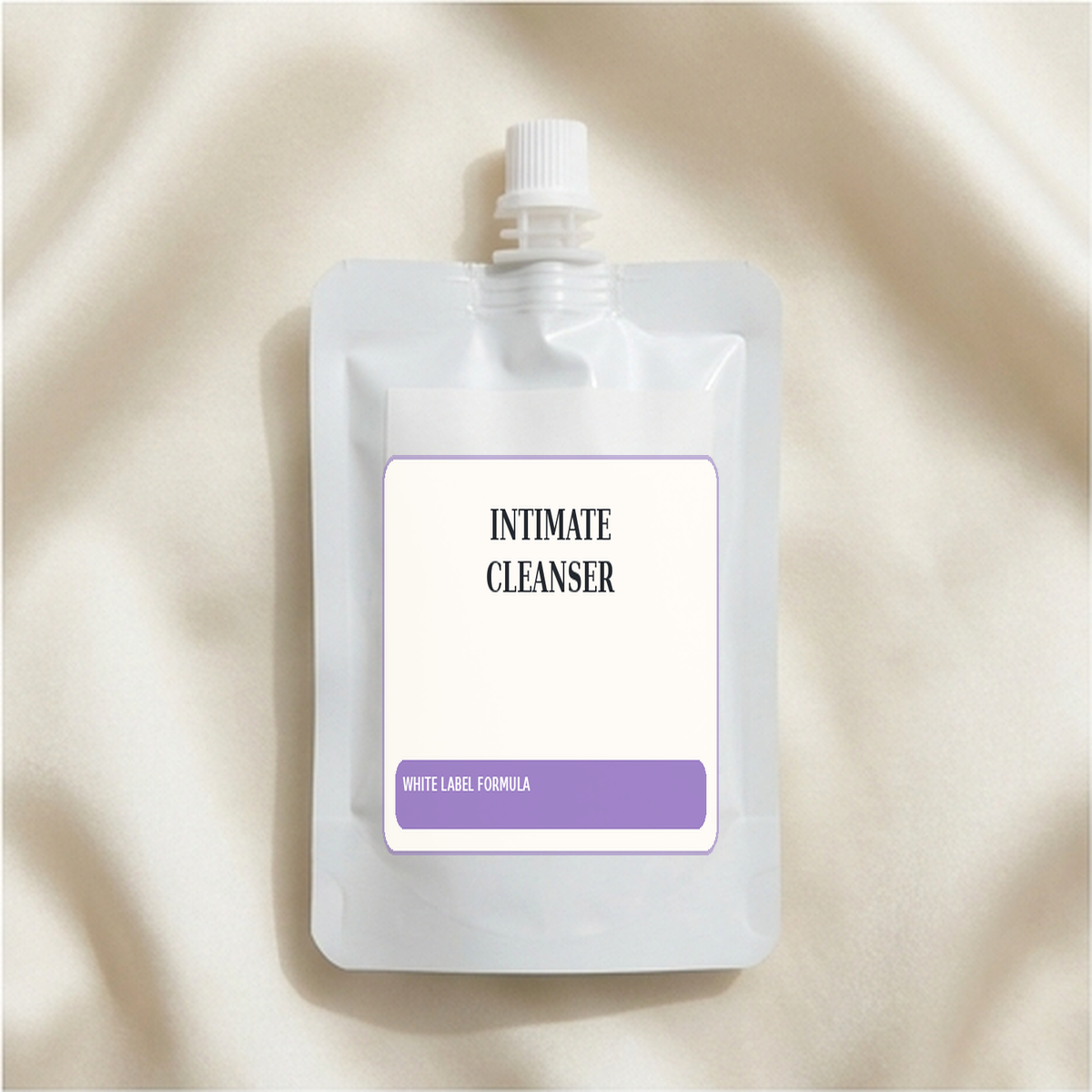 Intimate Cleanser White Label Formula — Spout sachet private label packaging