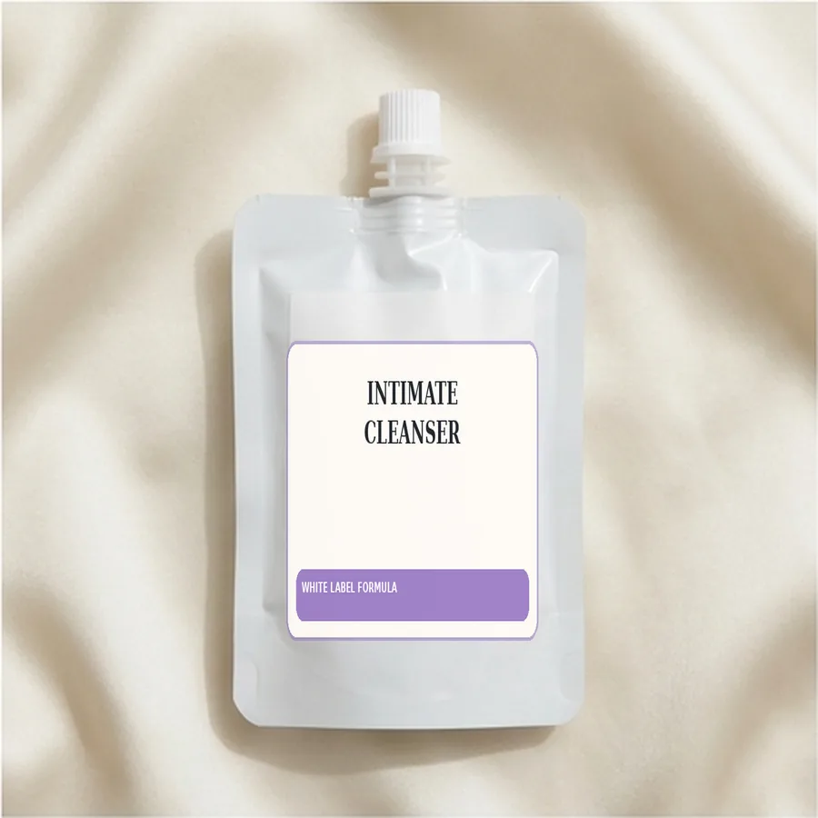 Intimate Cleanser White Label Formula — Spout sachet private label packaging
